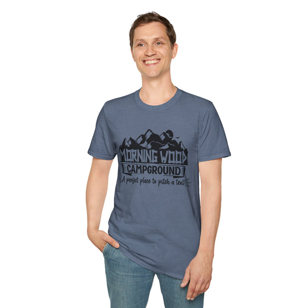 Morning Wood Campground A Perfect Place to Pitch a Tent, Soft Cotton, Casual Streetwear