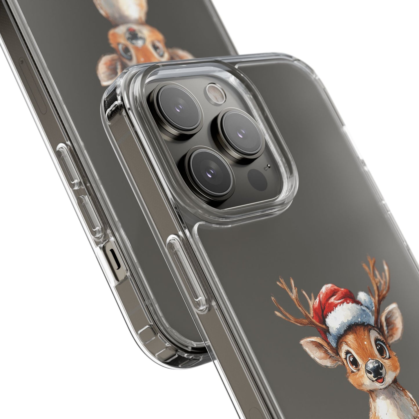 Festive Reindeer on a Clear Phone Case
