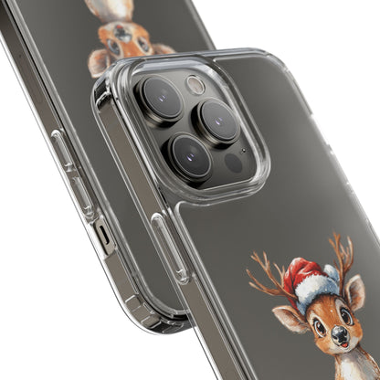 Festive Reindeer on a Clear Phone Case