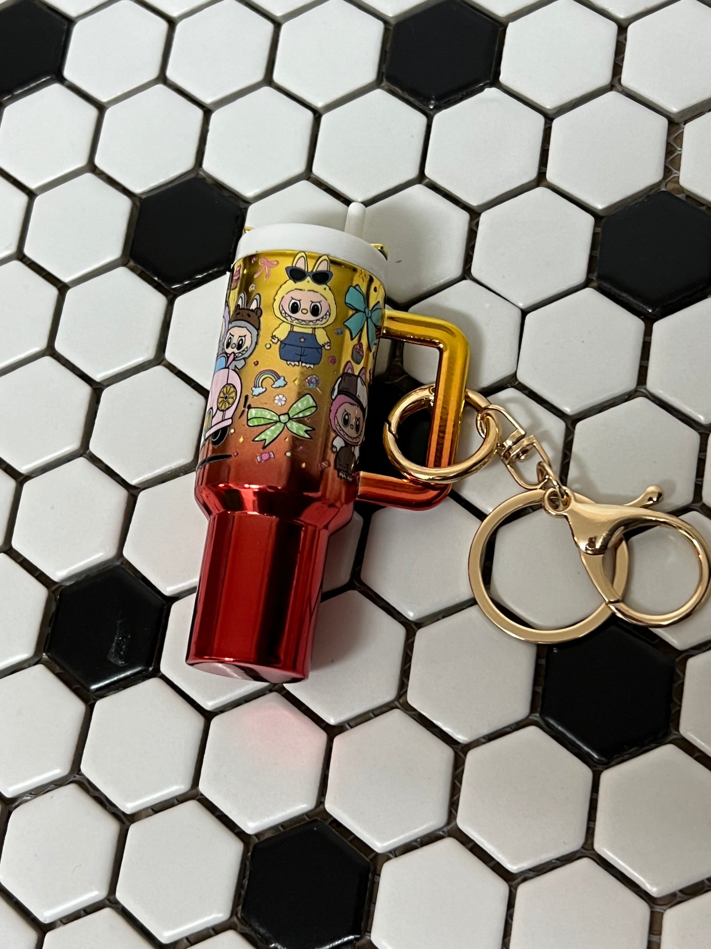Mini Labubu-Inspired Chapstick Holder Keychain – Cute Refillable Lip Balm Case
