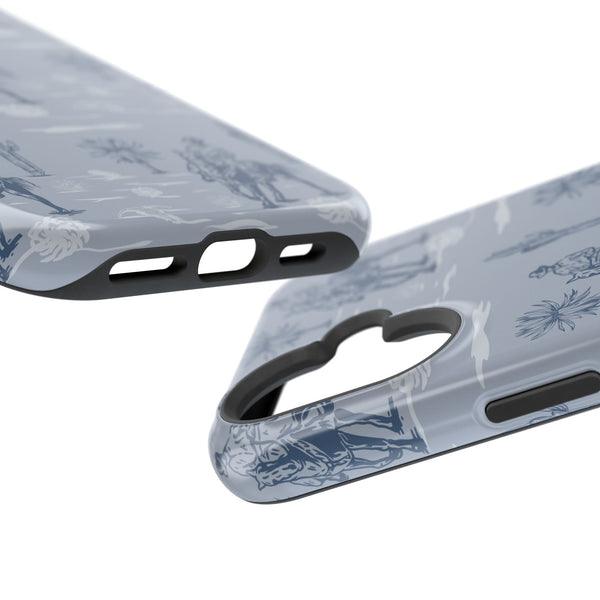 iPhone Case - Blue Cowboy and Cactus Western Themed MagSafe Tough Case
