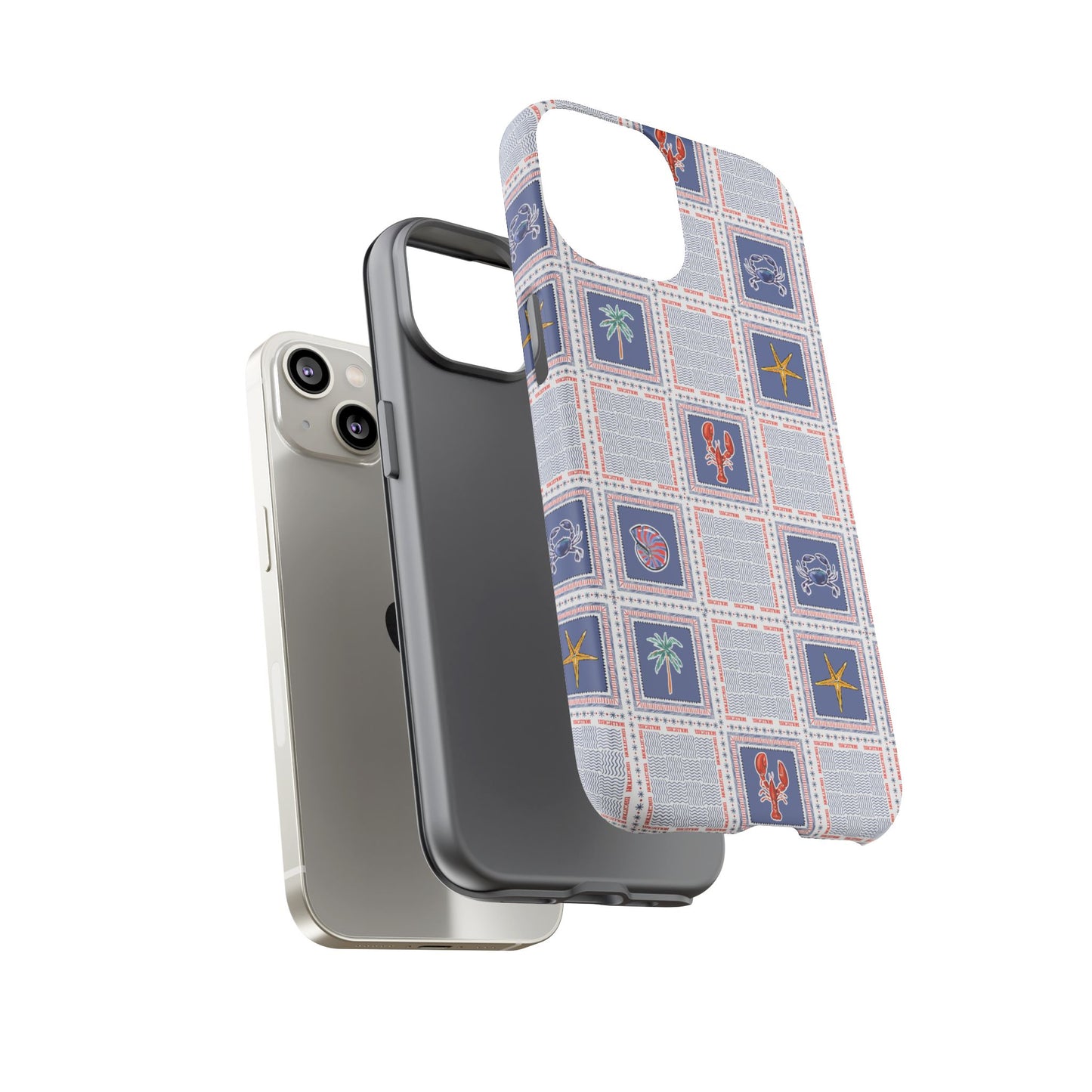 Lobsters Sailboats Seashells - Cell Phone Tough Case