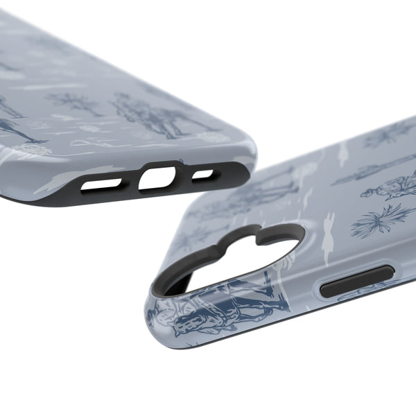 iPhone Case - Blue Cowboy and Cactus Western Themed MagSafe Tough Case