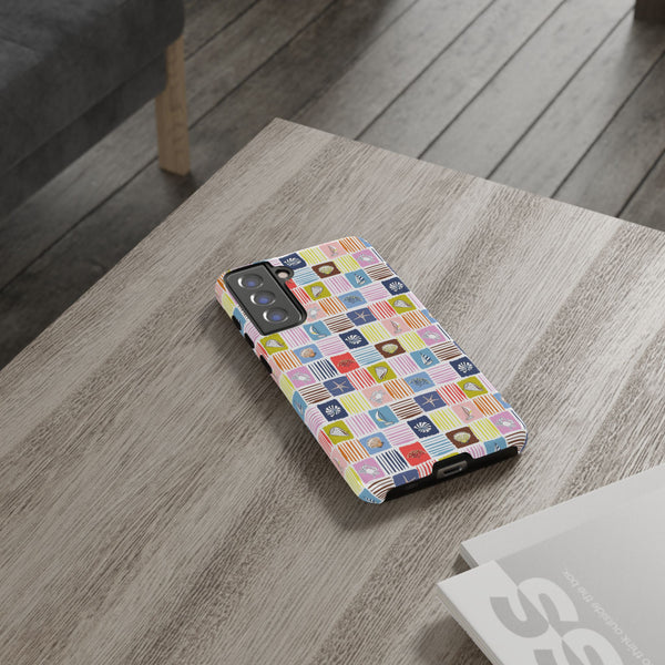 Colorful Seashells Sailboats and Starfish Summer Themed Phone Case