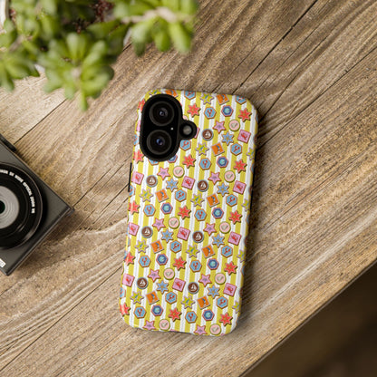 Yellow and White Striped Summer Themed Phone Case