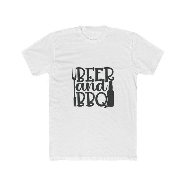 Men's Beer and BBQ Cotton Crew TShirt Beer Themed Barbecue Themed Tee