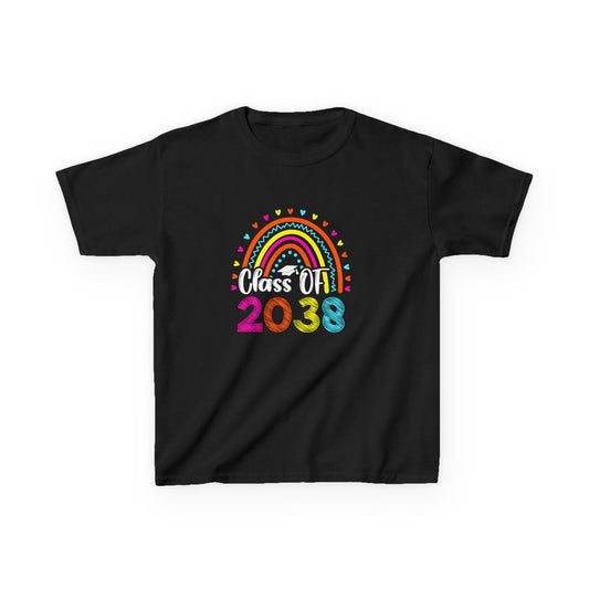Rainbow Graduation Kids Tee | Class of 2038 Shirt | Cute Kids Apparel | Graduation Gift | Back to School T-Shirt | Rainbow Tee
