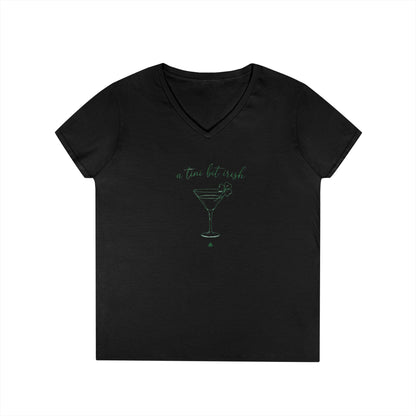 A Tini Bit Irish Shirt Women St Patricks Day V-Neck Tee