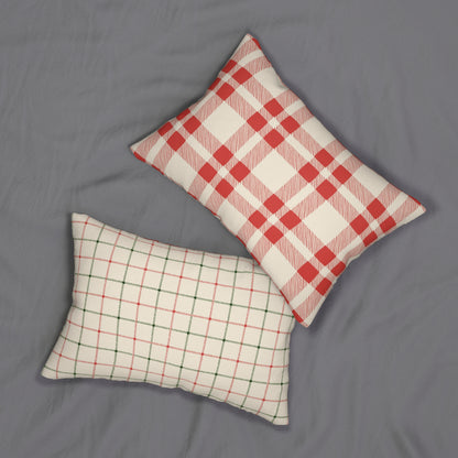 Red and Green Plaid - Indoor Lumbar Pillow