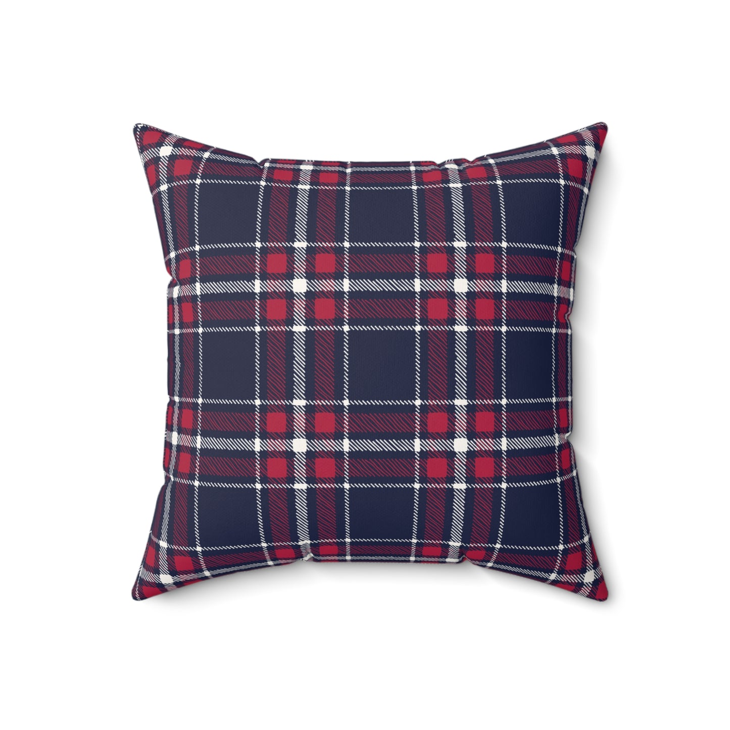 Blue and Red Plaid - Indoor Throw Pillow - Front and Back Design