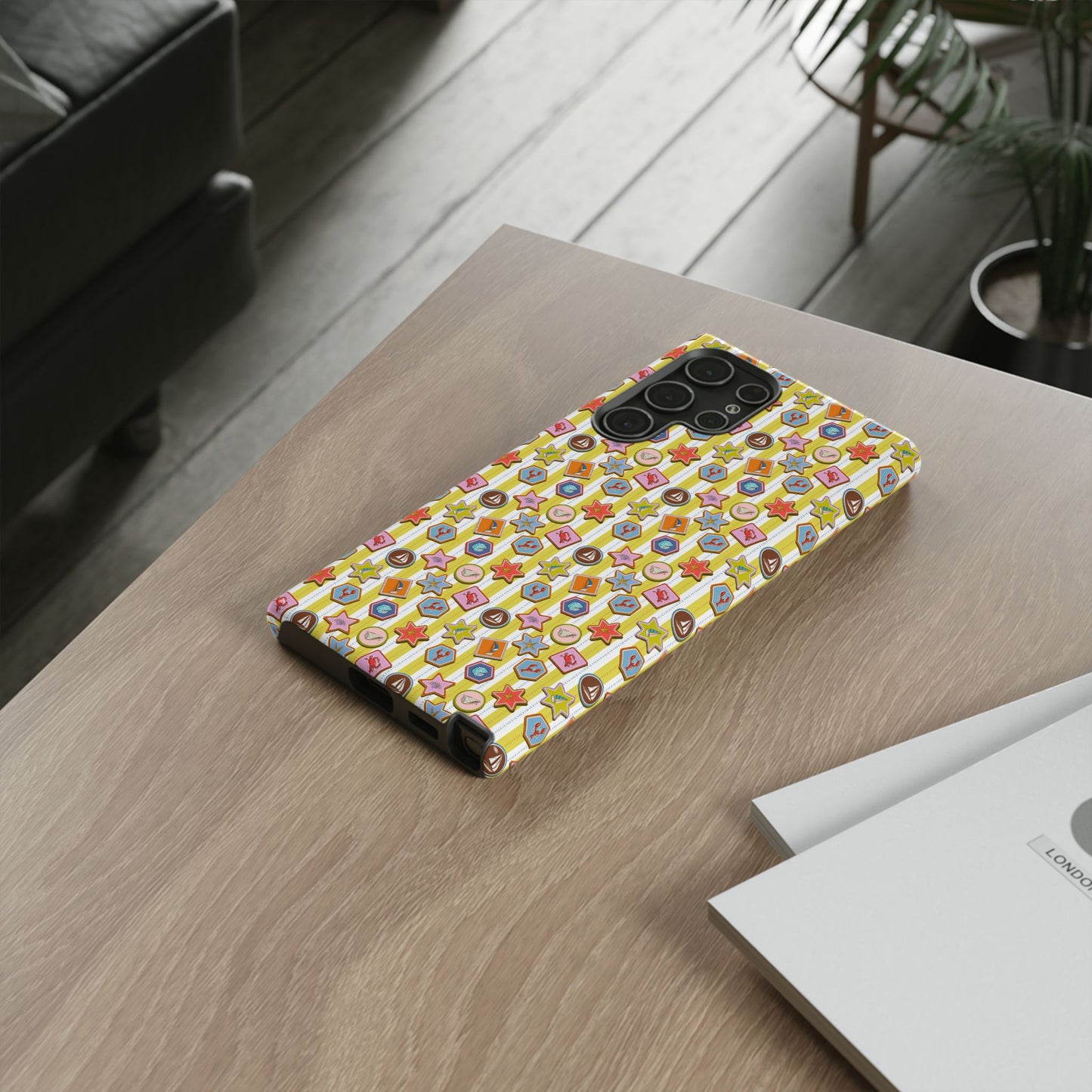 Yellow and White Striped Summer Themed Phone Case