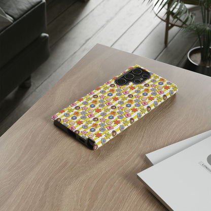 Yellow and White Striped Summer Themed Phone Case