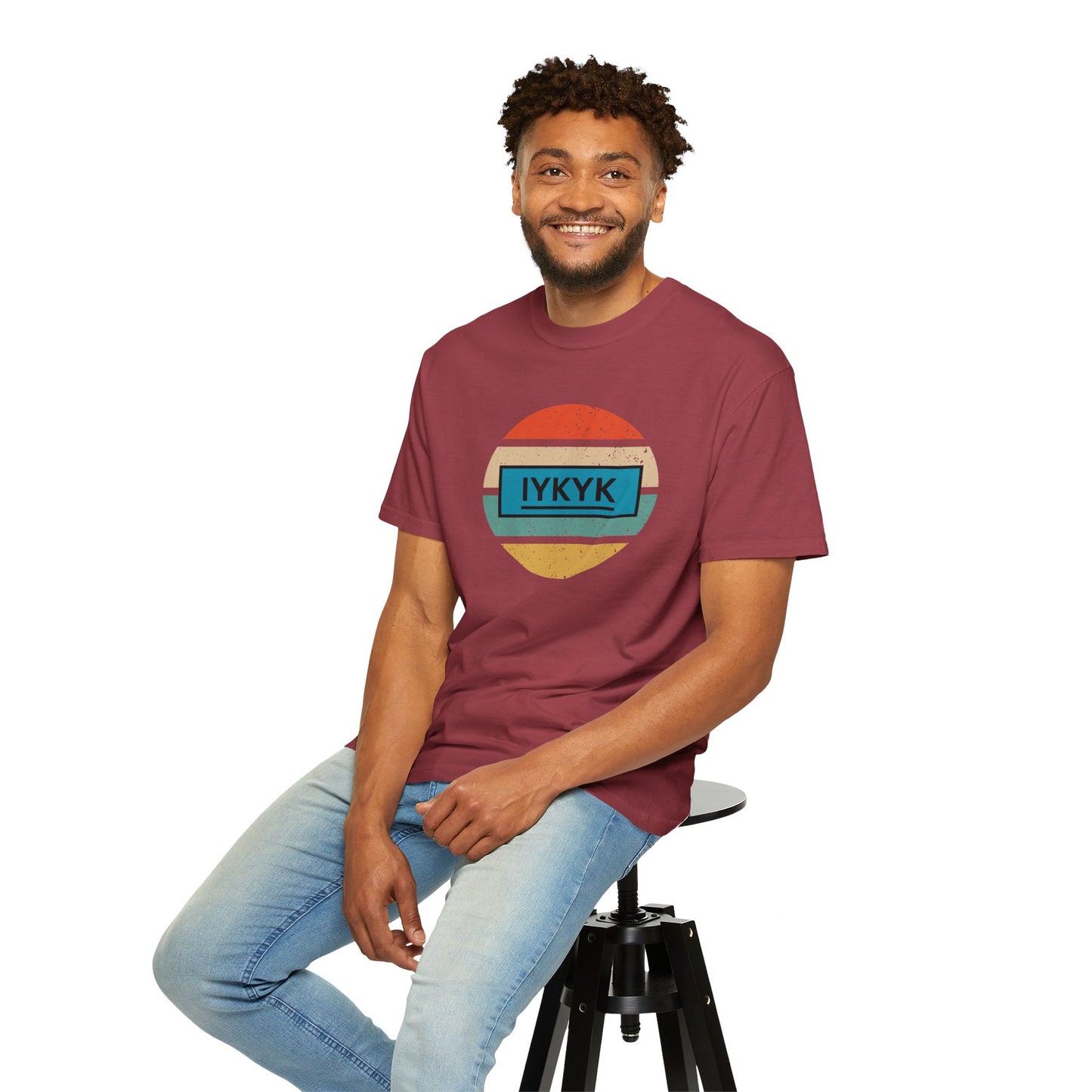 IYKYK Vintage Style Tee with Retro Rainbow