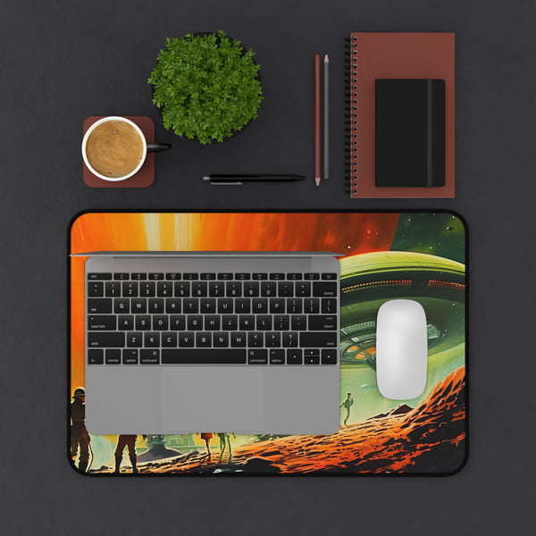 Gaming Deskmat, Alien Invasion Deskmat, Custom Desk Mat, Gaming Desk Mat, UFO Mousepad, Large Deskmat for Gaming, Desk Accessories