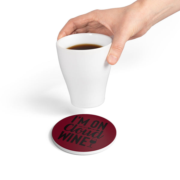 Chic Wine Lover's Ceramic Coaster - Fun Gift for Friends, Great for Home Decor, Housewarming, Parties, or Wine O'clock!