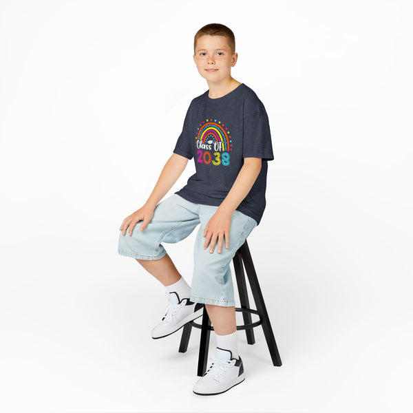 Rainbow Graduation Kids Tee | Class of 2038 Shirt | Cute Kids Apparel | Graduation Gift | Back to School T-Shirt | Rainbow Tee