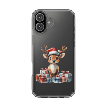 Festive Reindeer on a Clear Phone Case