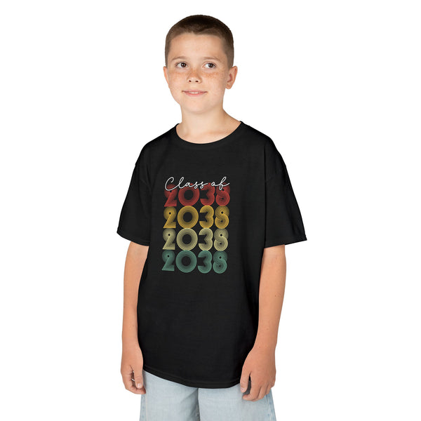 Graduation Tee for Kids Class of 2038 Shirt, Fun School Spirit, Kids Graduation Gift, Back-to-School Essential, Proud Parent Supporter