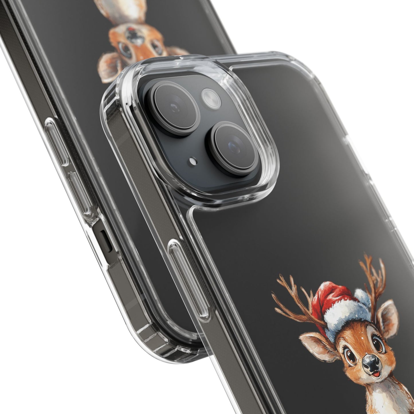Festive Reindeer on a Clear Phone Case