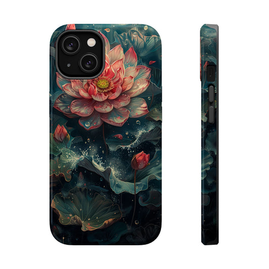 Elegant Lotus Blossom Artistic MagSafe iPhone Case