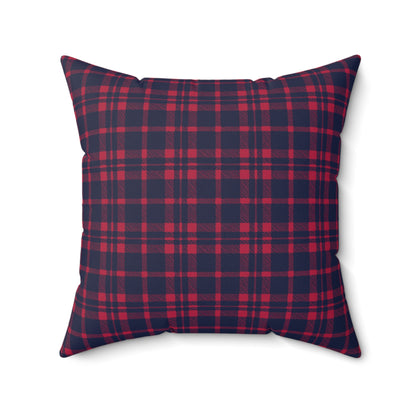 Blue and Red Plaid - Indoor Throw Pillow - Front and Back Design