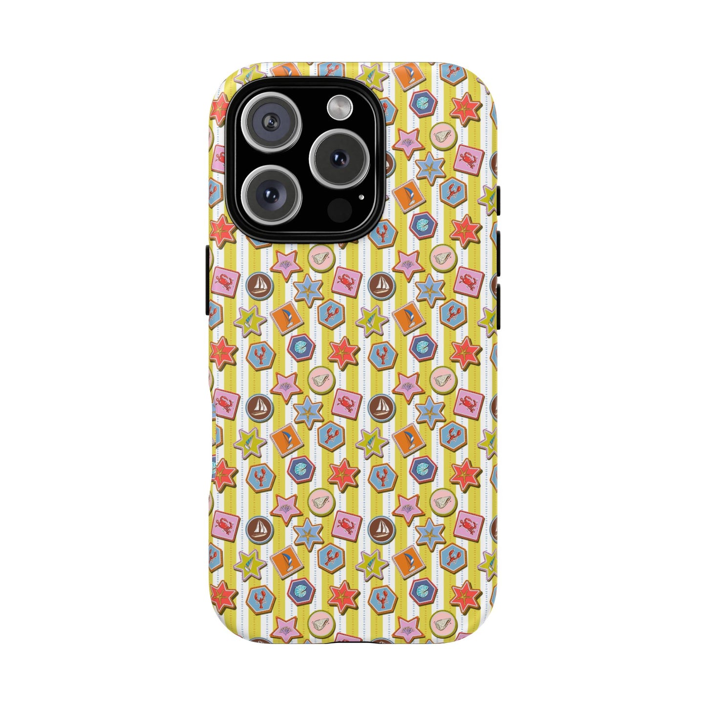 Yellow and White Striped Summer Themed Phone Case