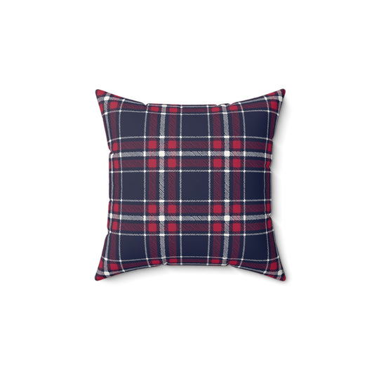 Blue and Red Plaid - Indoor Throw Pillow - Front and Back Design