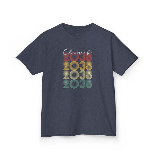 Graduation Tee for Kids Class of 2038 Shirt, Fun School Spirit, Kids Graduation Gift, Back-to-School Essential, Proud Parent Supporter