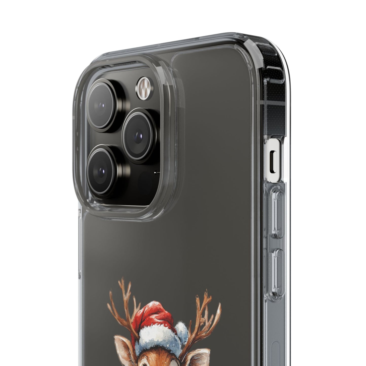 Festive Reindeer on a Clear Phone Case