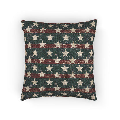 Woven Patriotic Indoor Throw Pillow - Rustic Home Decor