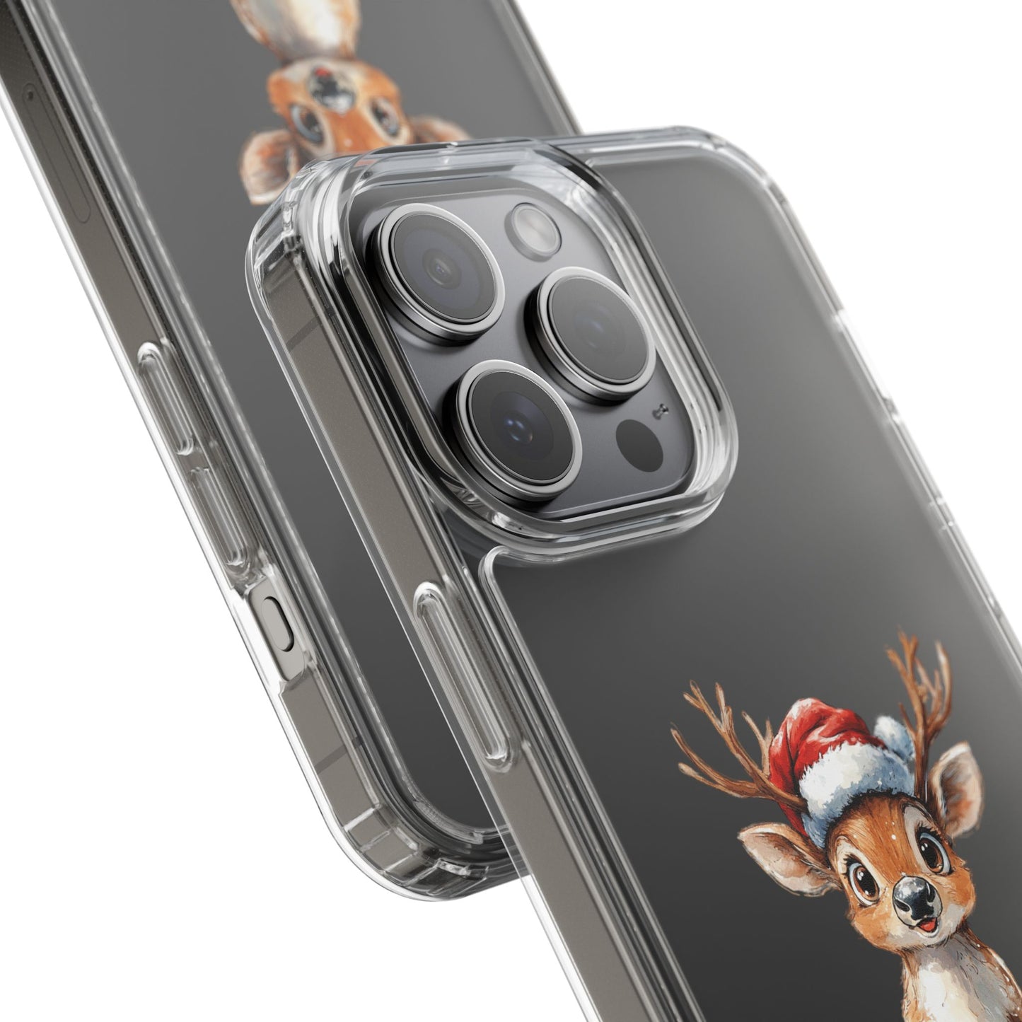 Festive Reindeer on a Clear Phone Case