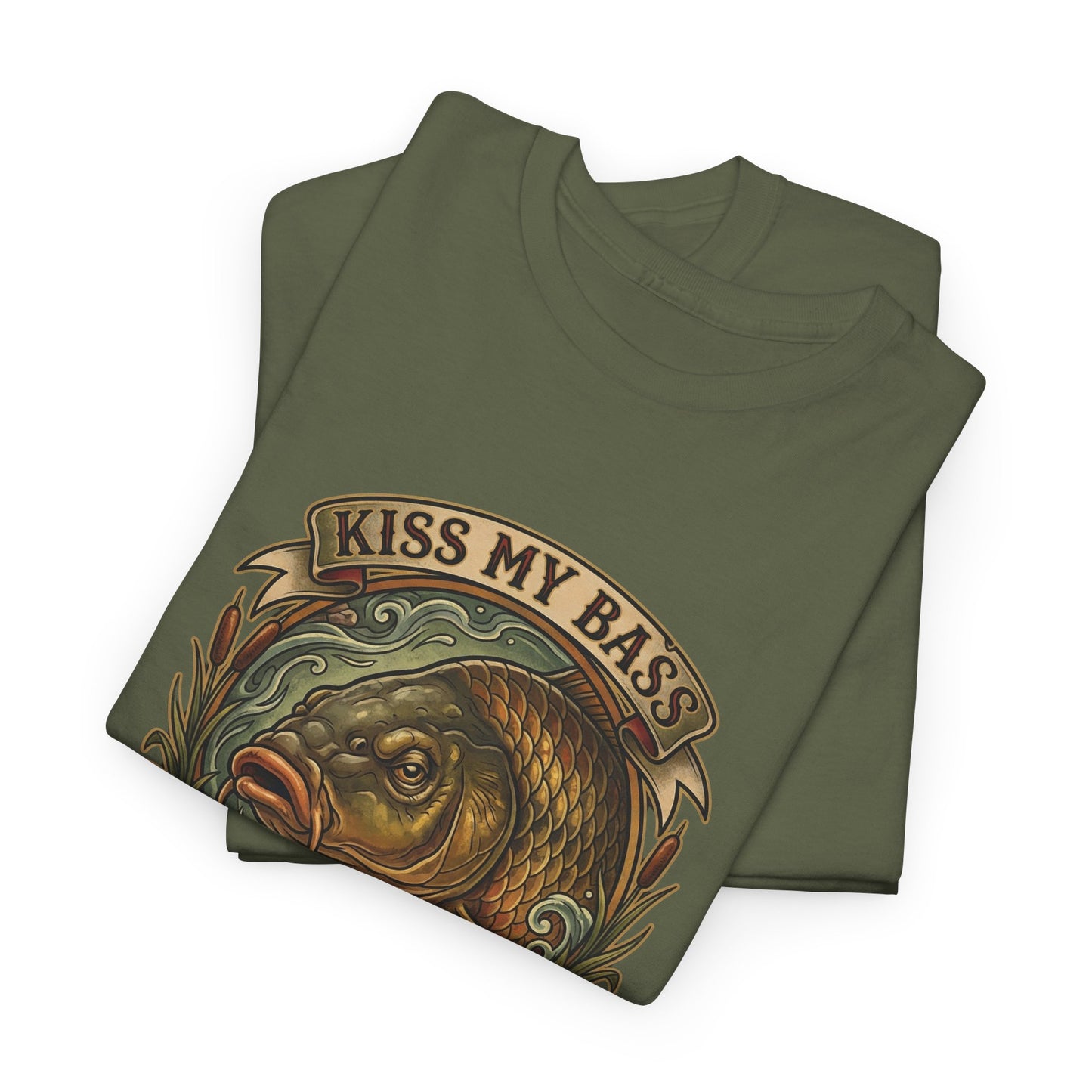 Kiss My Bass, Fish For Cash - Bass Angler Tee