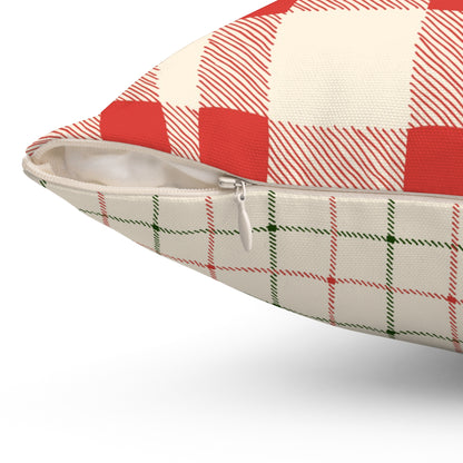 Red and White Gingham - Indoor Throw Pillow - Front and Back Design