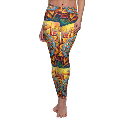 Sunny Boho Mandala Leggings – Soft Brushed Suede