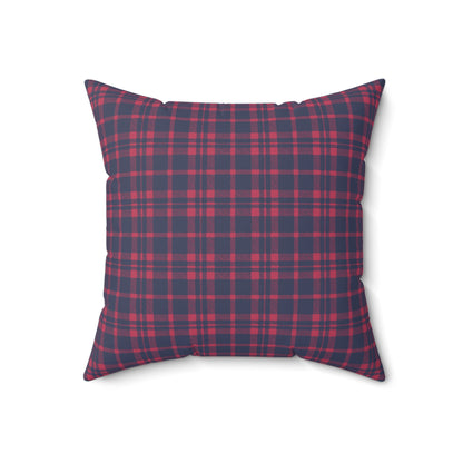 Let It Snow Gnome with Red & Blue Gingham Back - Indoor Throw Pillow