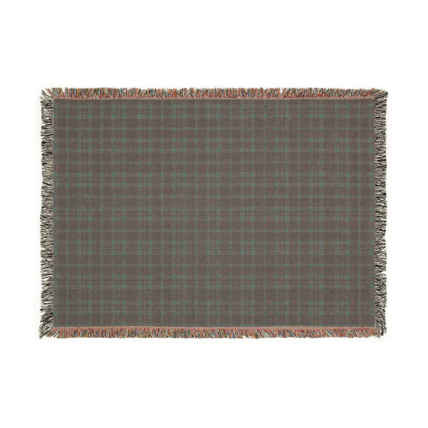 Navy and Rust Plaid Woven Cotton Throw Blanket