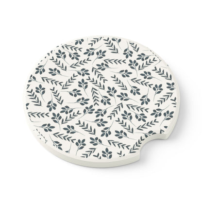 Botanical Soapstone Car Coaster, Floral Coaster, Car Accessories, Home Decor Gifts, Unique Car Gift, Eco-Friendly Coasters