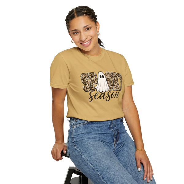Spooky Season Leopard Print Ghost Halloween Graphic T-Shirt