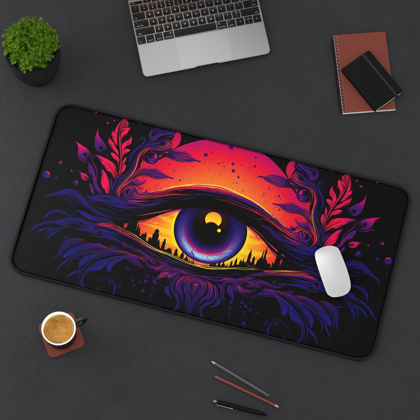 Synthwave Eye - Desk Mat