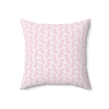 Pink Scroll Patterned - Indoor Throw Pillow