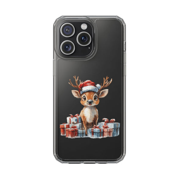 Festive Reindeer on a Clear Phone Case