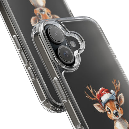 Festive Reindeer on a Clear Phone Case