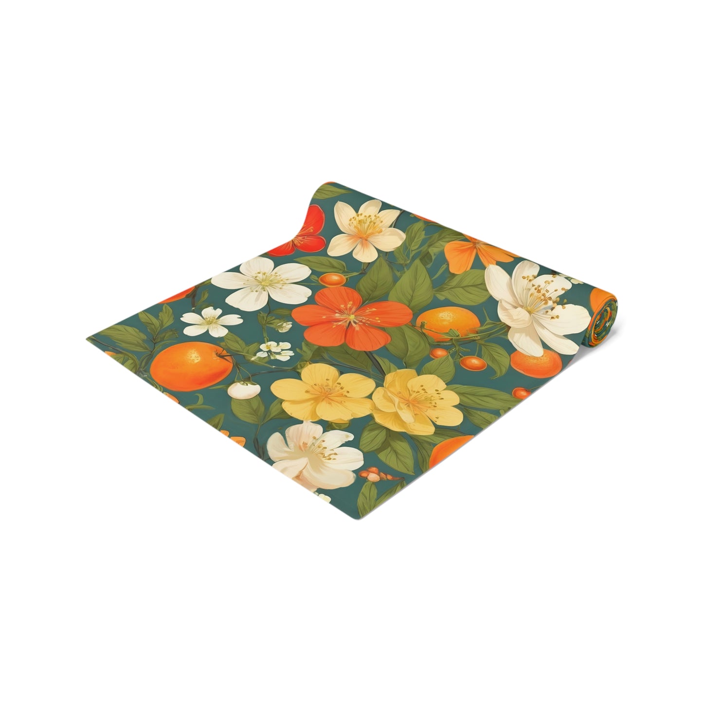 Orange Blossom Floral Table Runner