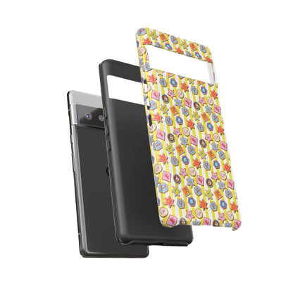 Yellow and White Striped Summer Themed Phone Case