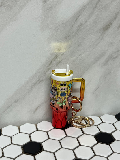 Mini Labubu-Inspired Chapstick Holder Keychain – Cute Refillable Lip Balm Case