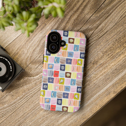 Colorful Seashells Sailboats and Starfish Summer Themed Phone Case