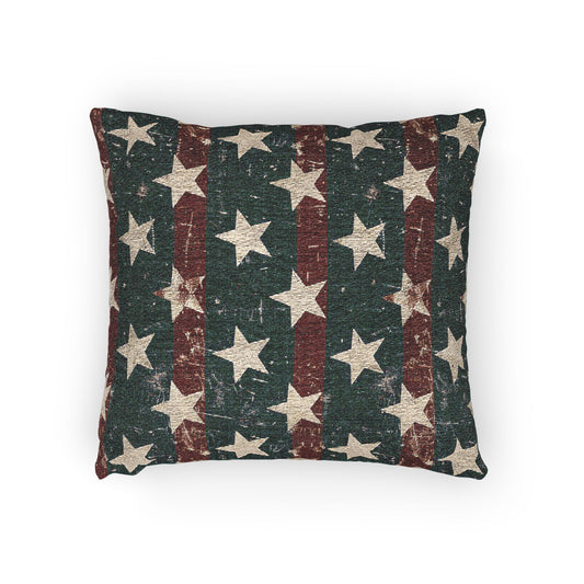 Stars & Stripes Woven Patriotic Throw Pillow
