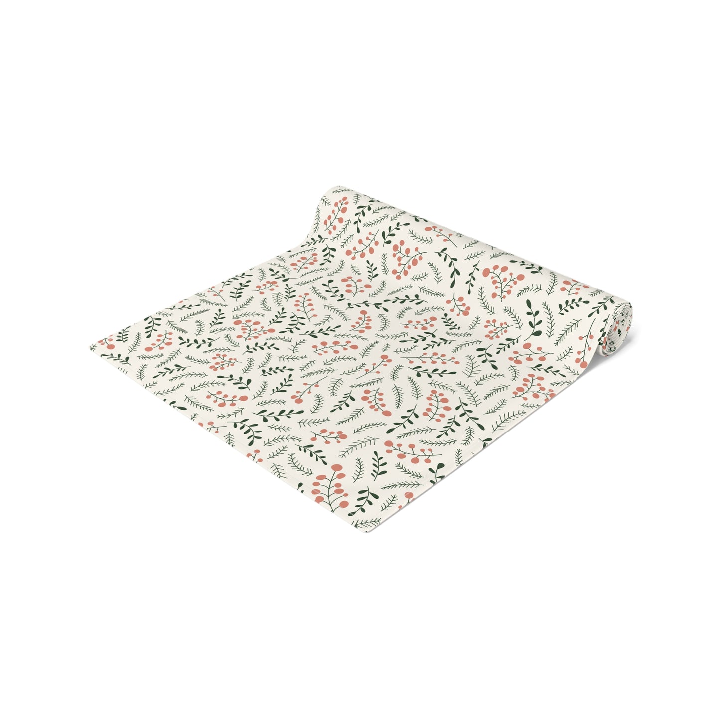 Christmas Table Runner Featuring Red & Green Holly