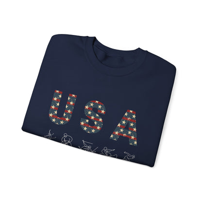 Vintage USA Winter Sports Crewneck Sweatshirt – Navy Blue
