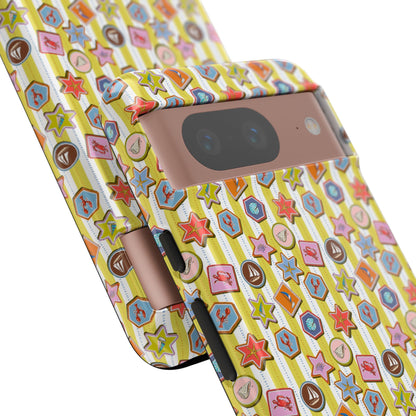 Yellow and White Striped Summer Themed Phone Case